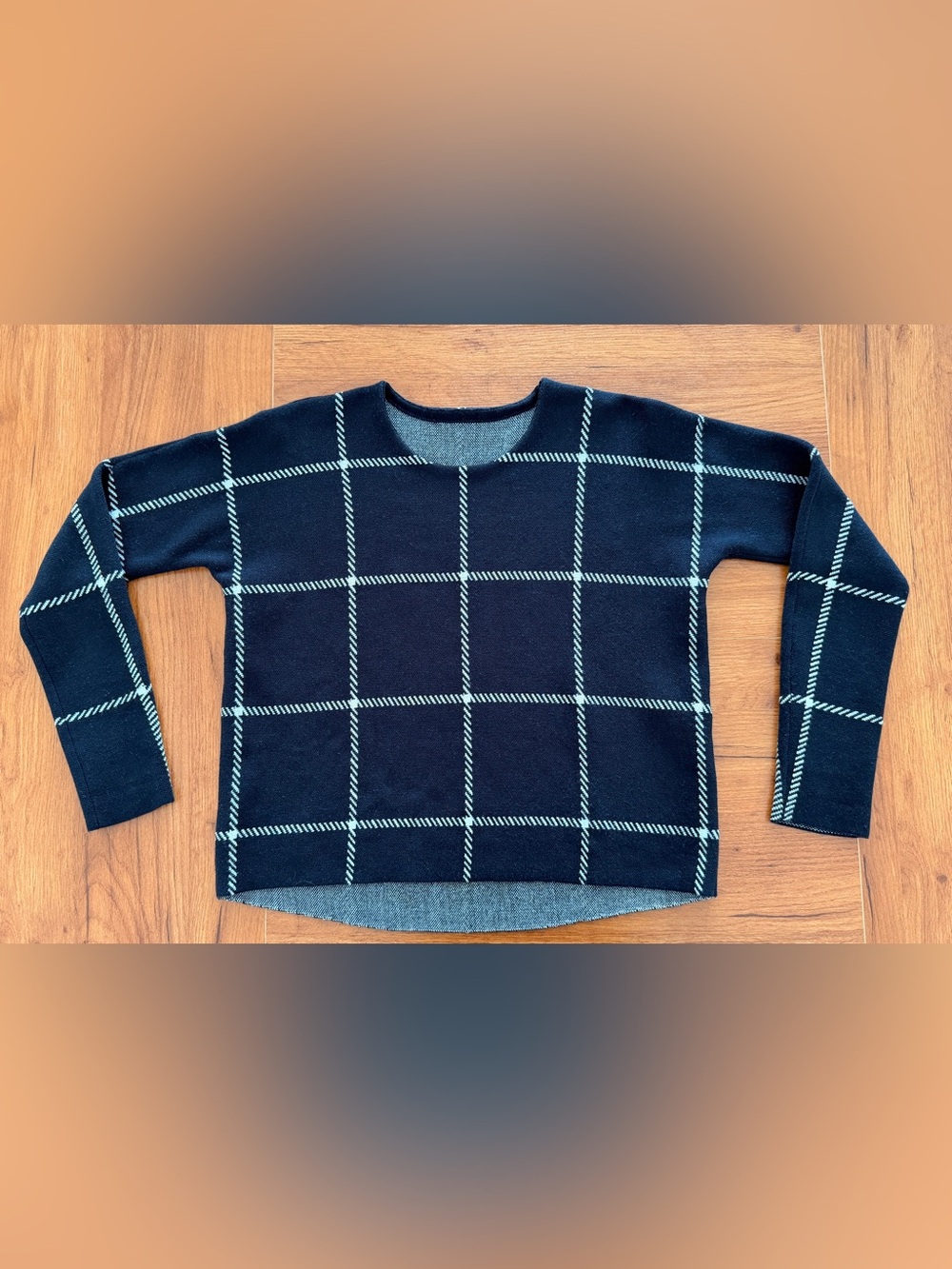 White and Blue Maje Wool Sweater Crew Neck Long Sleeve Women M MSRP: $98